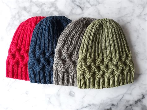 hat knitting pattern instant   beanie hat pattern cable