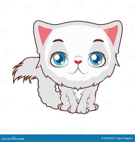 cartoon persian cat illustration stock vector illustration of white