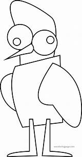 Coloring Crazy Cartoon Bird Man Pages Wecoloringpage sketch template