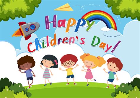 happy childrens day logo  vector art  vecteezy