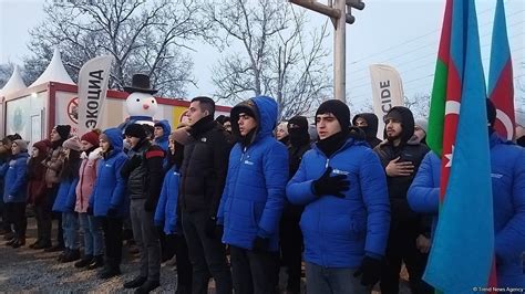 peaceful protest continues  azerbaijans lachin khankendi road  cold weather photo