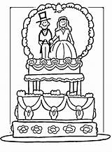 Wedding Coloring Pages Cake Kids sketch template