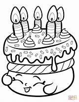 Coloring Cake Pages Shopkin Wishes Printable Supercoloring Drawing sketch template