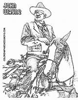 Cowboy Coloring Pages Horse Wayne John Printable Wood Colouring Burning Western Sheets Christmas Saddle Adult Theme Kids Abc Drawing Sketch sketch template
