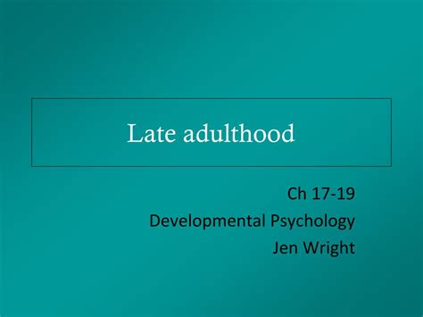 ppt late adulthood powerpoint presentation free