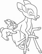 Bambi Playing Thumper Pages Coloring Printable Game sketch template