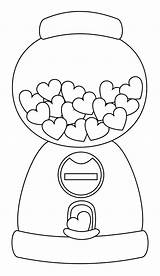 Gumball Machine Coloring Gum Bubble Pages Digi Printable Color Stamp Dibujos Stamps Valentine Heart Drawing Para Colorear Template Valentines Coloriage sketch template