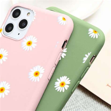 cute floral daisy flower phone case for iphone 11 case soft etsy