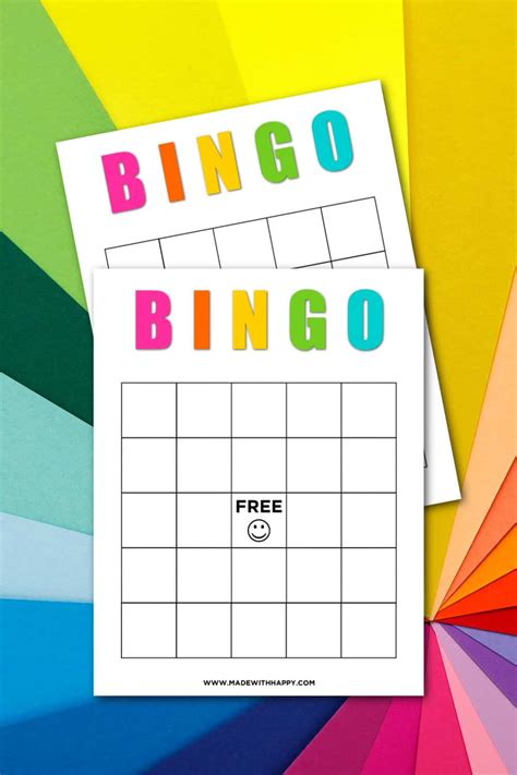 printable bingo cards   happy