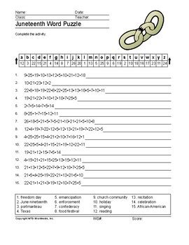 juneteenth word search  vocabulary worksheet printables  lesson
