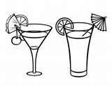Cocktails Coloring Two Pages Coloringcrew sketch template