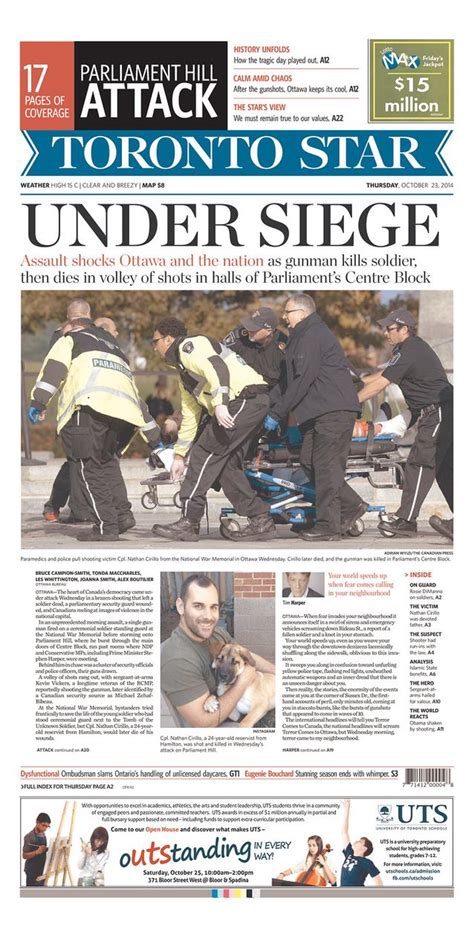 canada shooting  mornings front pages
