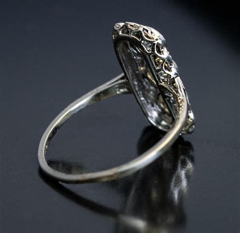 Antique Edwardian Three Stone Diamond Platinum Engagement Ring At