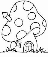 Mushroom House Coloring Pages Cartoon Getdrawings Drawing sketch template