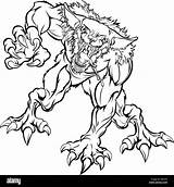 Loup Garou Werewolf Pages Coloriage Effrayant Wolf Monstruo Lobo Bordering Population Smallest Territories Dogface Antipode Minimal Charakter Zombies Werwolf Gruselige sketch template