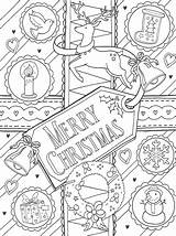 Christmas Merry Coloring Pages Card Cards Greeting Noel Kleurplaat Printable Adults Board Choose Drawing sketch template