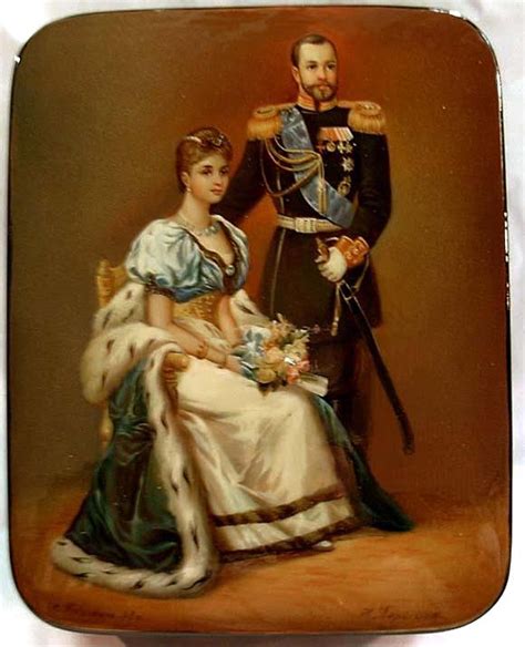 Russian Lacquered Boxes Tsar Nicholas And Queen