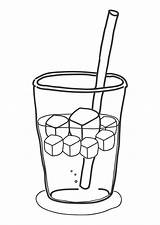 Hielo Dibujo Bebida Kleurplaat Drankje Cubitos Ijsblokjes Cubes Milkshake Cube Kleurplaten sketch template