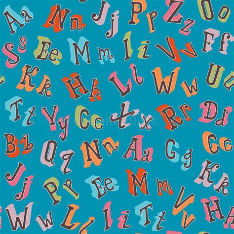 colorful english alphabet seamless pattern stock vector illustration