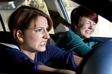 Pregnant Woman Screaming In Car Feeling Pain With Shouting Husband