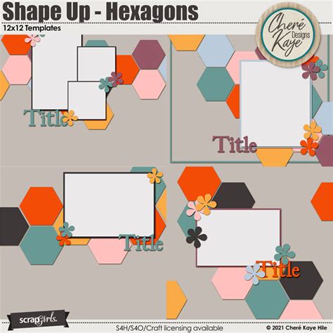 shape  templates hexagons  chere kaye designs  wwwscrapgirlscom
