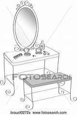 Table Vanity Illustration Stock Fotosearch sketch template