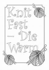 Coloring Knitting Pages Knit Warm Die Fast Printable Backward Purling Adults Some Click sketch template