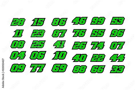 set  racing number start racing number sport race number