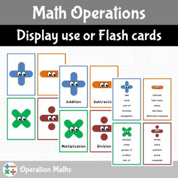 math operations  operation maths teachers pay teachers