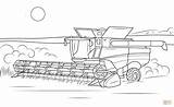 Tractor Coloring Pages Kubota Combine Template sketch template