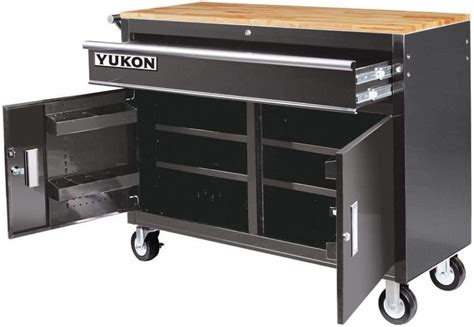 Yukon Mobile Storage Cabinet And Wood Top Rolling Tool Chest