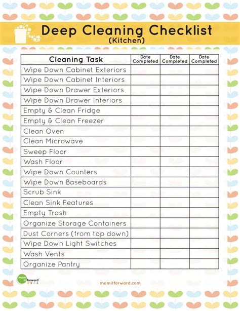 house cleaning list templates  word excel