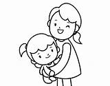 Hug Colorear Mom Coloring Para Dibujo Abrazo Con Mamá Mama Coloringcrew sketch template