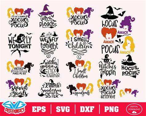 hocus pocus svg dxf eps png clipart silhouette  cutfiles