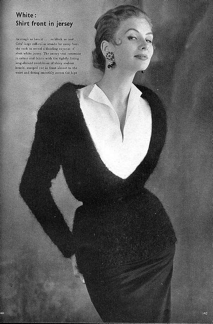 Suzy Parker In Black Mohair Bouclè Sweater With Deep V