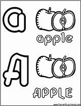 Coloring Pages Fruit Alphabet Apple Printable Fruits Alphabets Fun Colouring sketch template