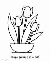 Coloring Tulip Flowers Pages Flower Tulips Simple Printable Pointillism Basic Easy Print Large Colouring Traceable Kids Spring Color Friends May sketch template
