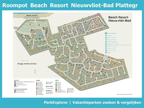 plattegrond van roompot beach resort nieuwvliet bad parkexplorer