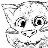 Talking Gato Wecoloringpage Dibujo Colorir Ausmalbilder Malvorlagentv Kopf sketch template