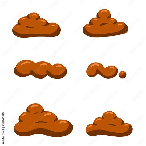collection  brown cartoon poo poop faeces stock vector adobe stock