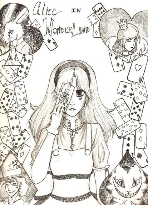 Alice Wonderland Drawings Alice In Wonderland By Mess