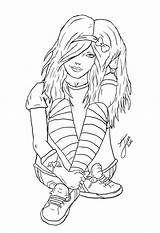 Emo Coloring Pages Girl Girls Anime Gothic Cute Goth Jim Alex Printable Disney Deviantart Coloringme Popular Library Clipart Eilish Billie sketch template