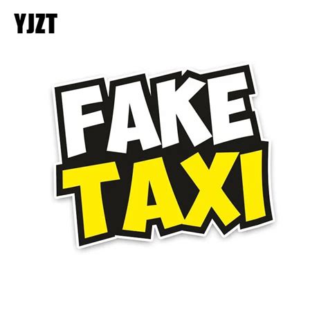 Yjzt 17cm 13 3cm Fake Taxi Cartoon Funny Car Window Sticker Retro
