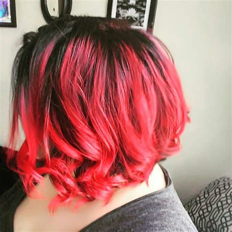 Short Red Hair With Black Roots Balayage