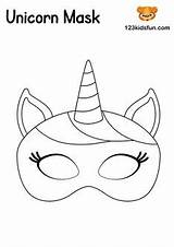 Mask Masks Masquerade Templates Carnaval Maschera Gras Mardi 123kidsfun Unicorno sketch template