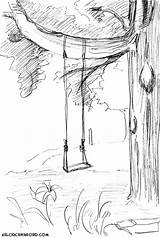 Swing Tree Sketch Tweet Kelci Paintingvalley sketch template