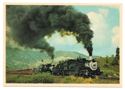 Cumbres And Toltec Double Steam Engines 483 484 Train Rr 4x6 Postcard