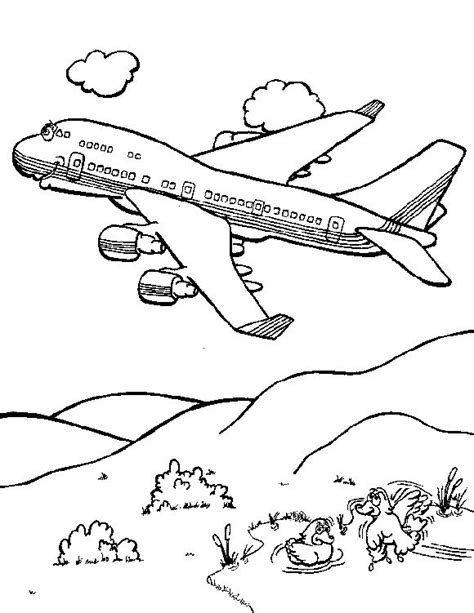 ducks   boeing  jumbo jet airplane coloring page printable