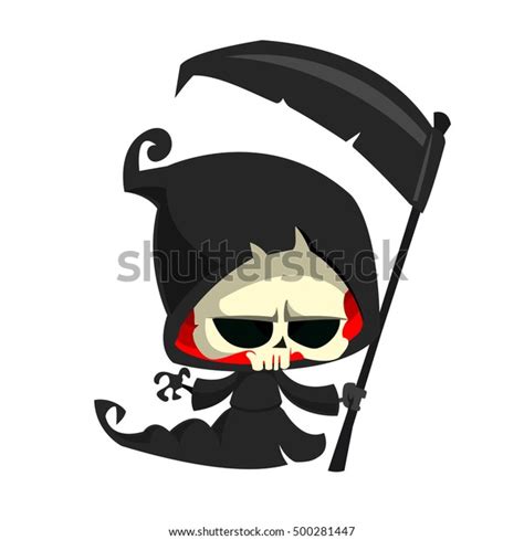 cute cartoon grim reaper scythe isolated stock vector