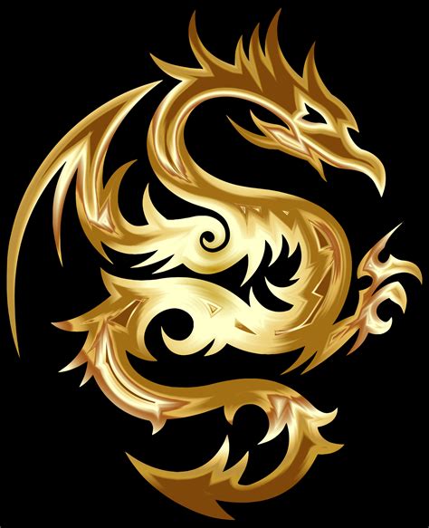 clipart gold tribal dragon